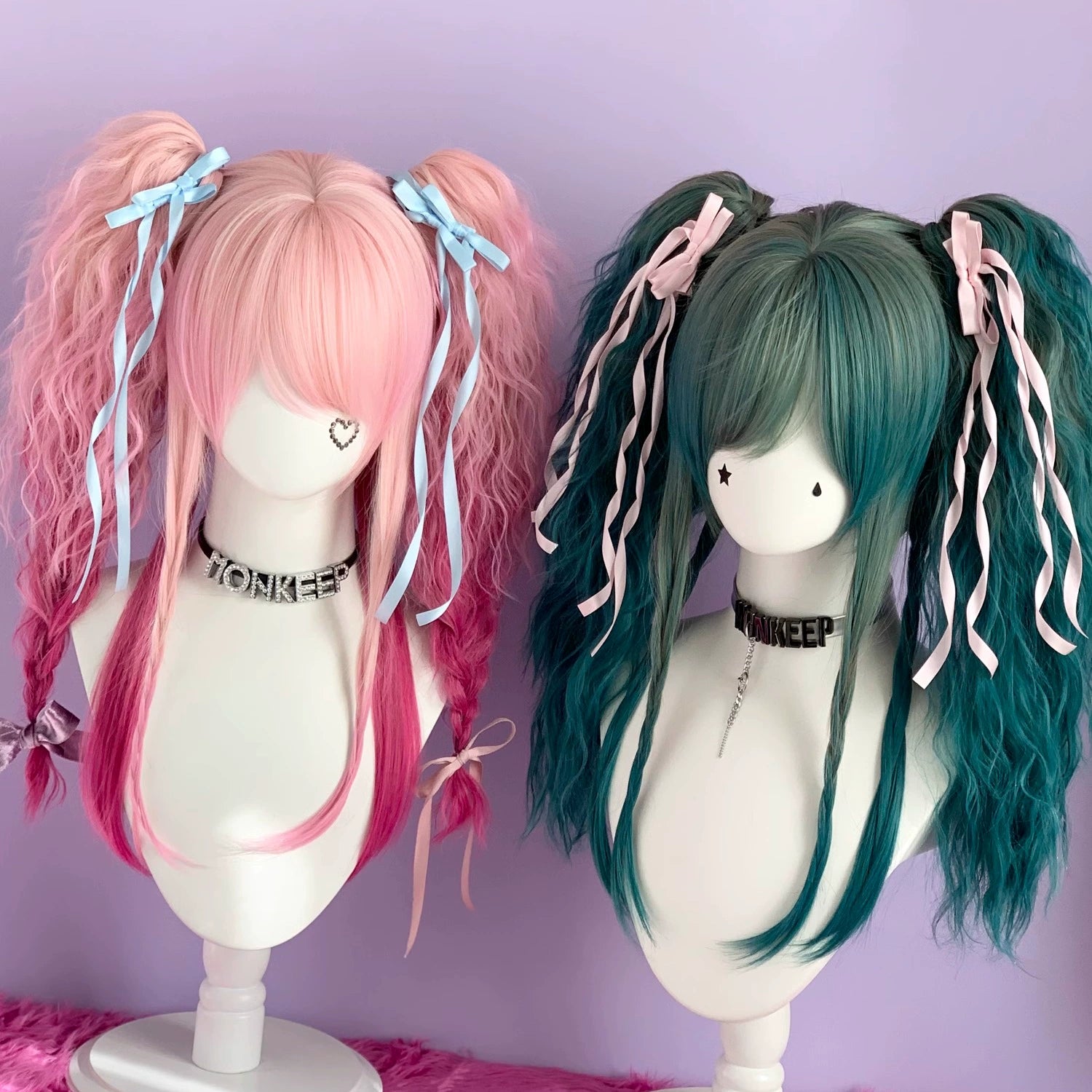 Spot MONKEEP Monkey Bajia, incredible sweetheart, retro Y2K fluffy big tiger clip Lolita original wig