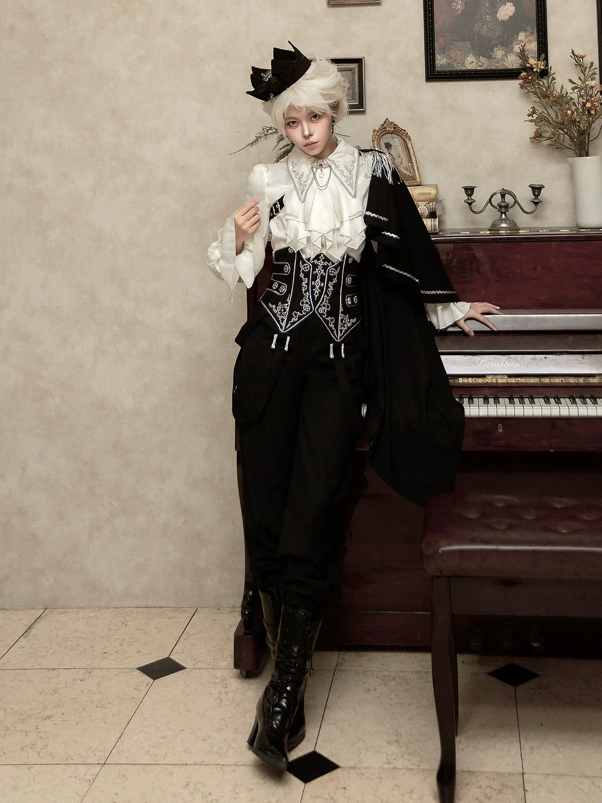 Your Princess - Ouji Lolita Pants Set - Detachable Jabot & Shawl Innerwear