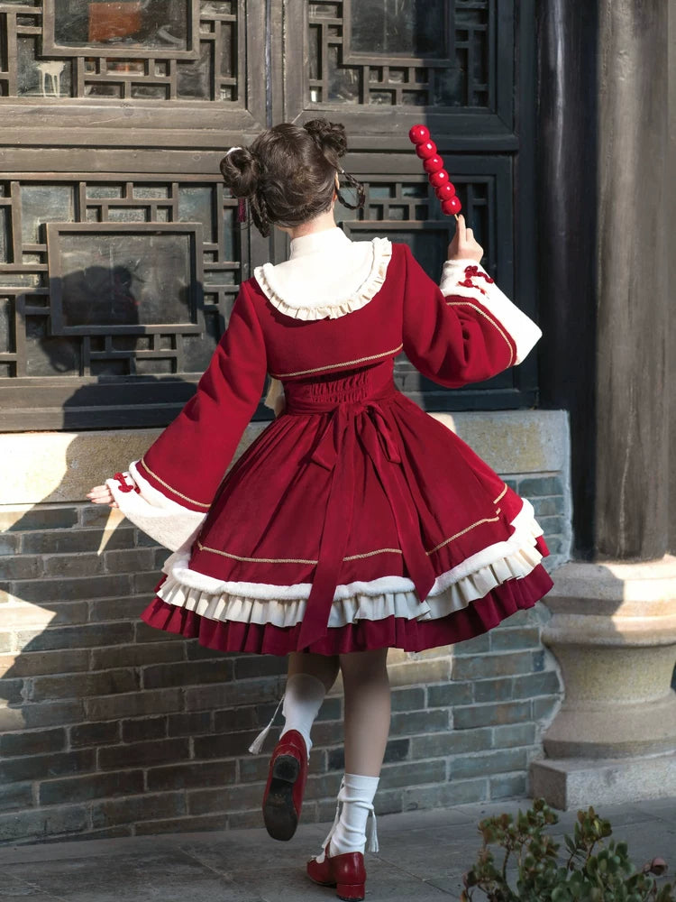 Fan Hua Xin Harvest Wishes Red Qi Lolita JSK & Jacket — additional product view