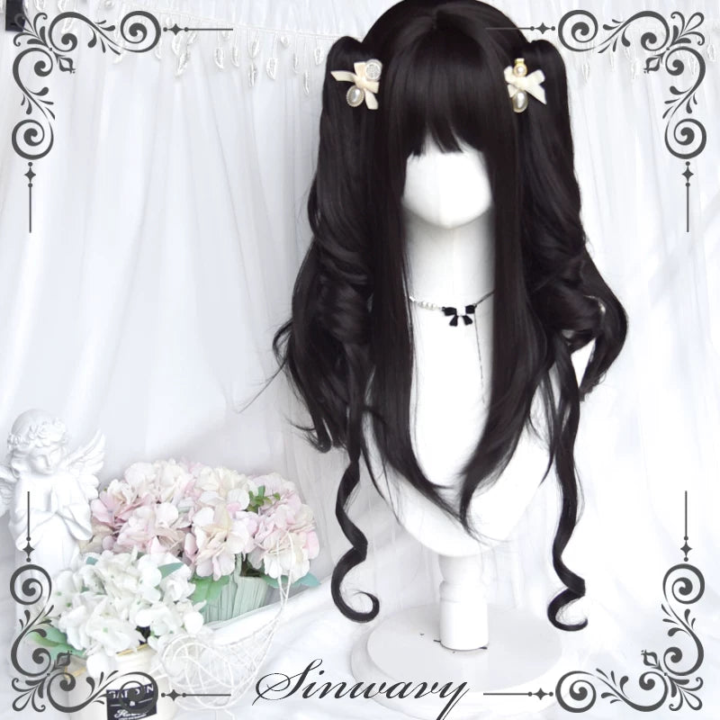 Natural black twin ponytail Lolita wig - view 4