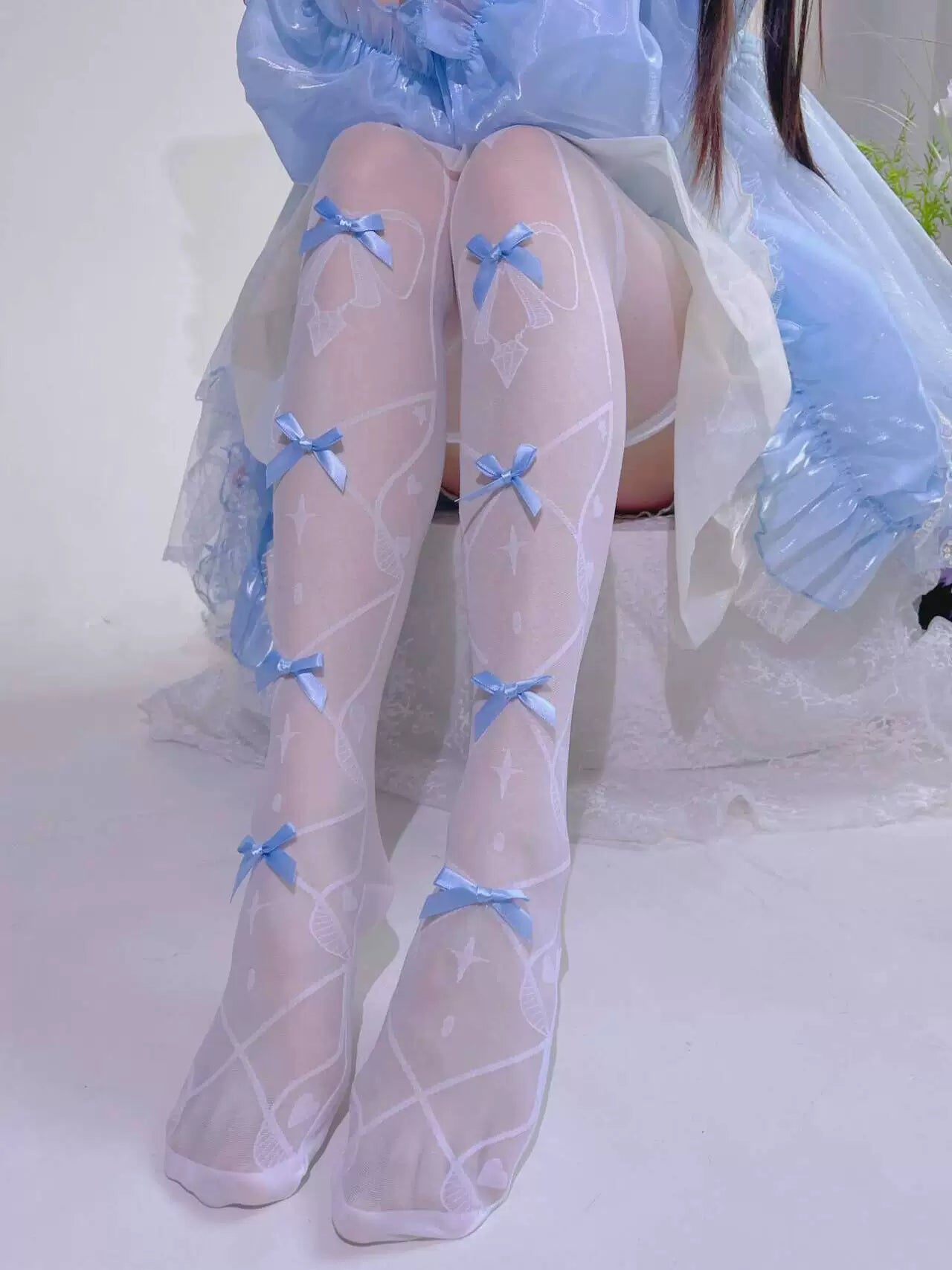 Fantasy Doll - Ribbon Bow - Over-the-Knee Stockings with Ribbon Bows