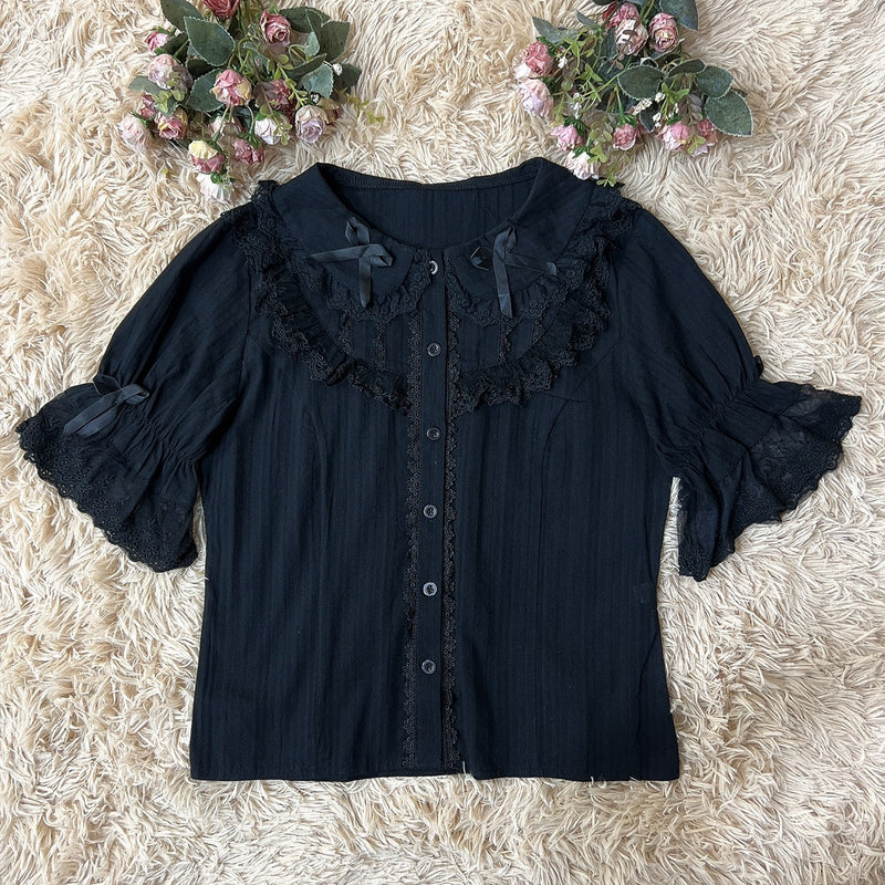 DMFS Lolita - Summer Short Sleeve Cotton Lolita - Blouse Innerwear