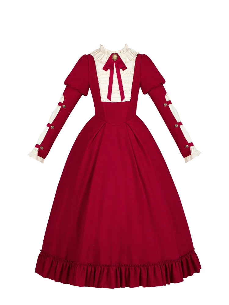 With PUJI - Wish Figure - Lolita OP Dress, Ruffle Trim & Stand Collar detail view 5