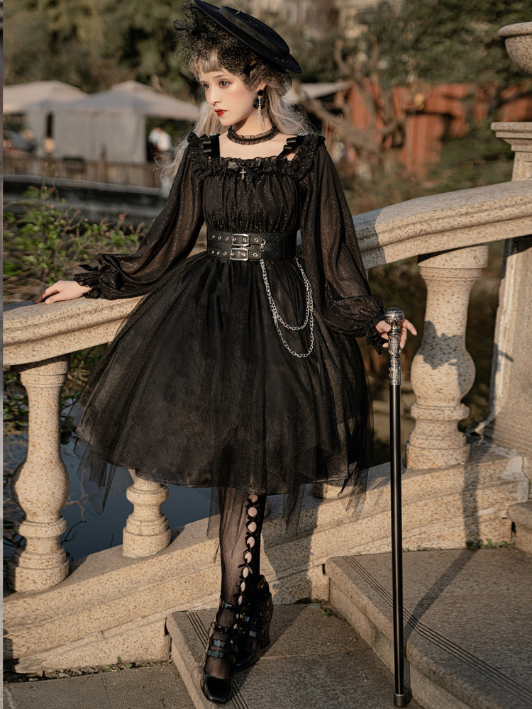 Your Princess - Gothic Lolita High Waist Black Dress - OP Dress