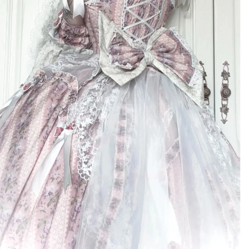 Daily Cherry Falling Stars bridal Lolita JSK - bonnet detail
