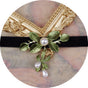 Green leaf with pearl lily of the valley