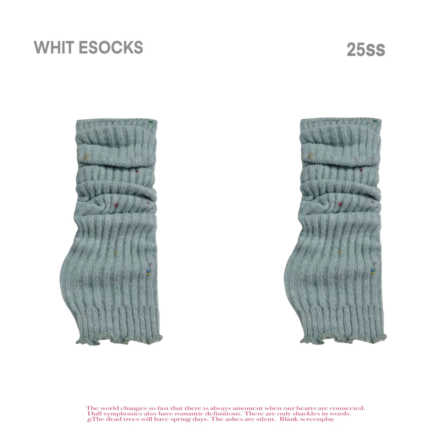 White Socks - Colorful Dot Knit - Slouch Leg Warmers with Colorful Dots