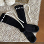 Black, black socks with white bow / One Size