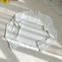 Lace High-Neck White Knit Top - Pre-Order, Ships Starting Nov 6 / S