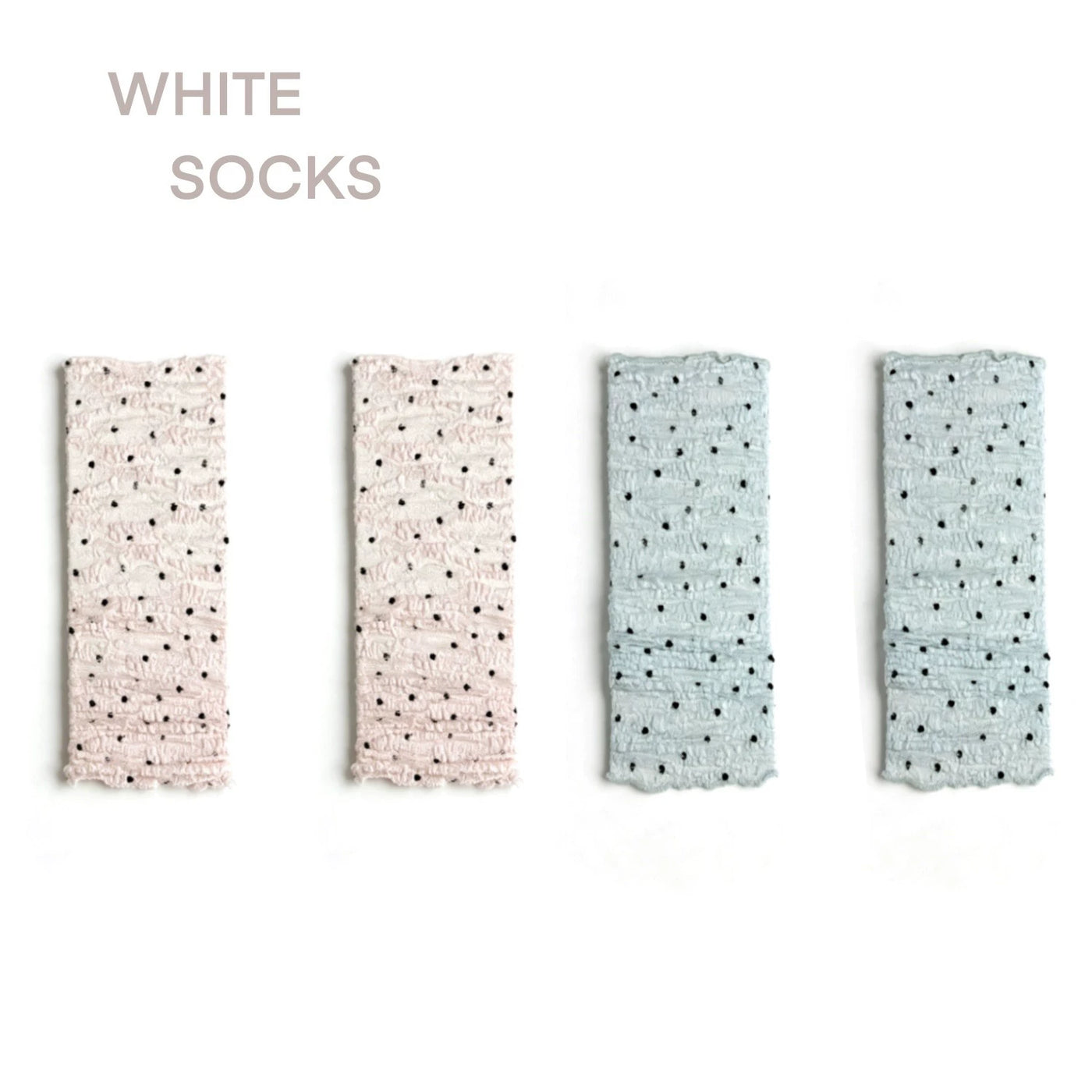 White Socks - Academy Polka Dot - Polka-Dot Mid-Calf Leg Warmers with Lace Trim