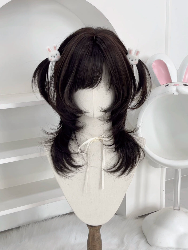 layered collarbone-length mullet wig - view 5