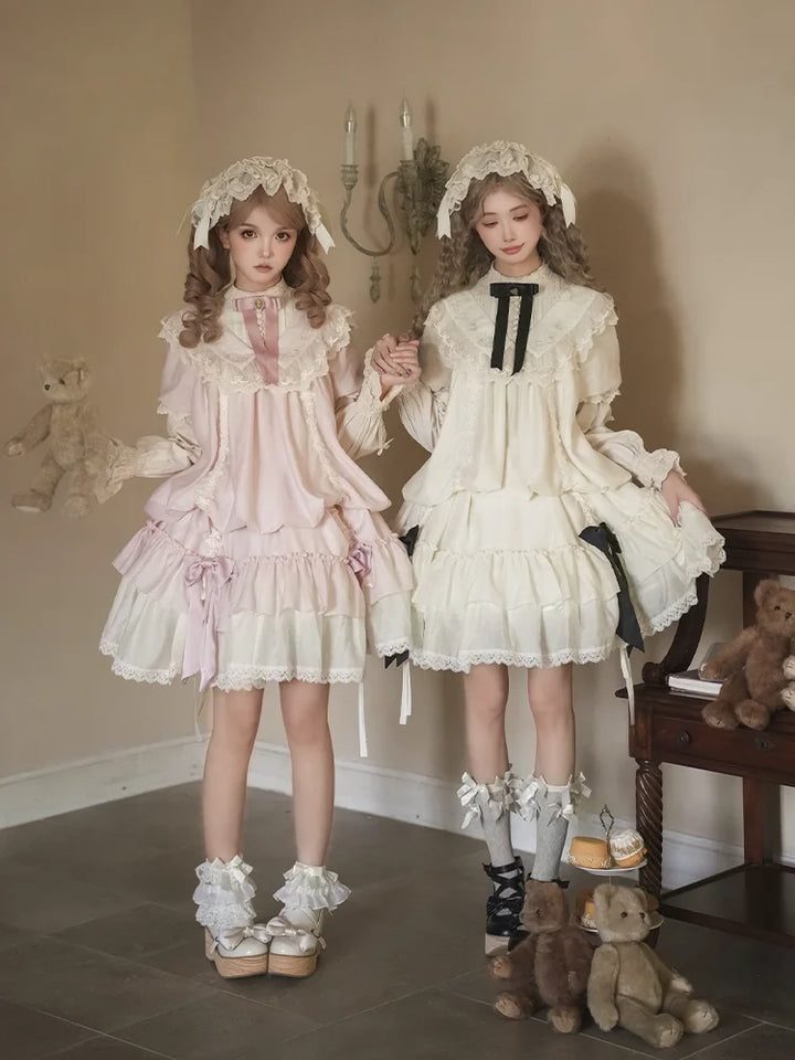 With PUJI - Glazed Flower Room - Lolita OP Dress, Embroidery & Detachable Styling