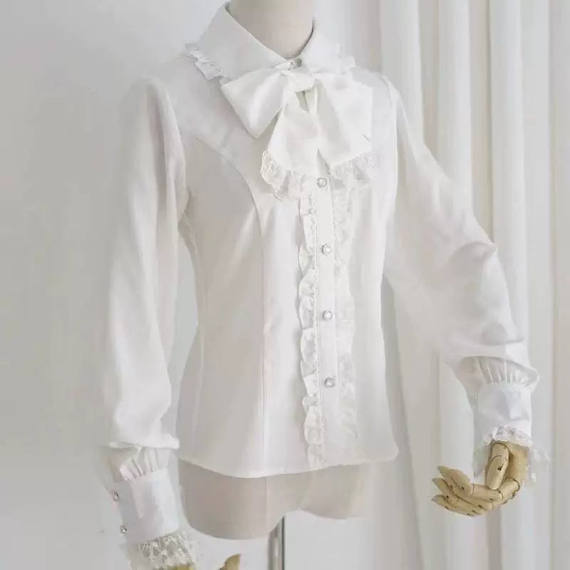 Sweetheart Dream Machine - Doll Collar Basics - Long-sleeve blouse with a neck bow