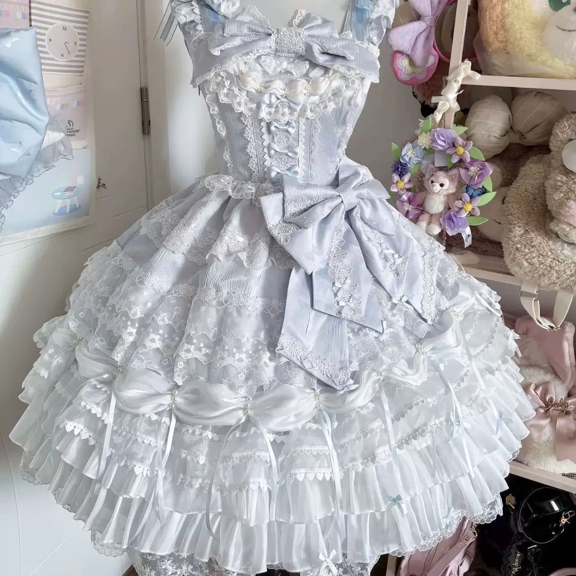 Sweetheart Dream Machine - Flower Wedding - Embroidered JSK with a Tiered Lace Skirt