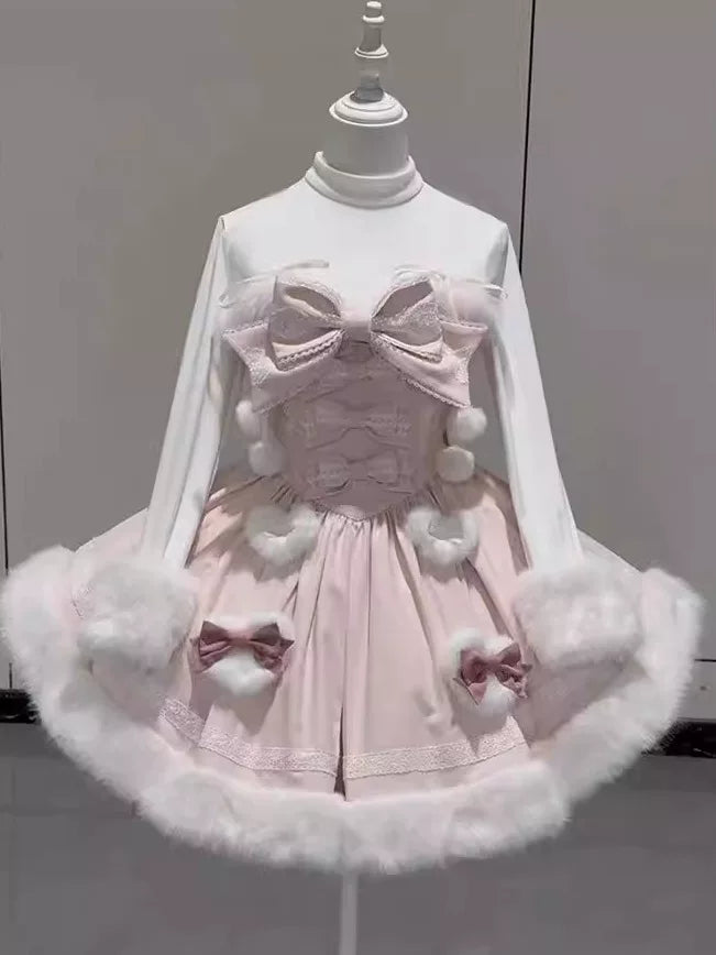 Dream Bunny - Sweet Dream Little Rabbit - Pink OP Dress with a Bunny-Ear Cape Option