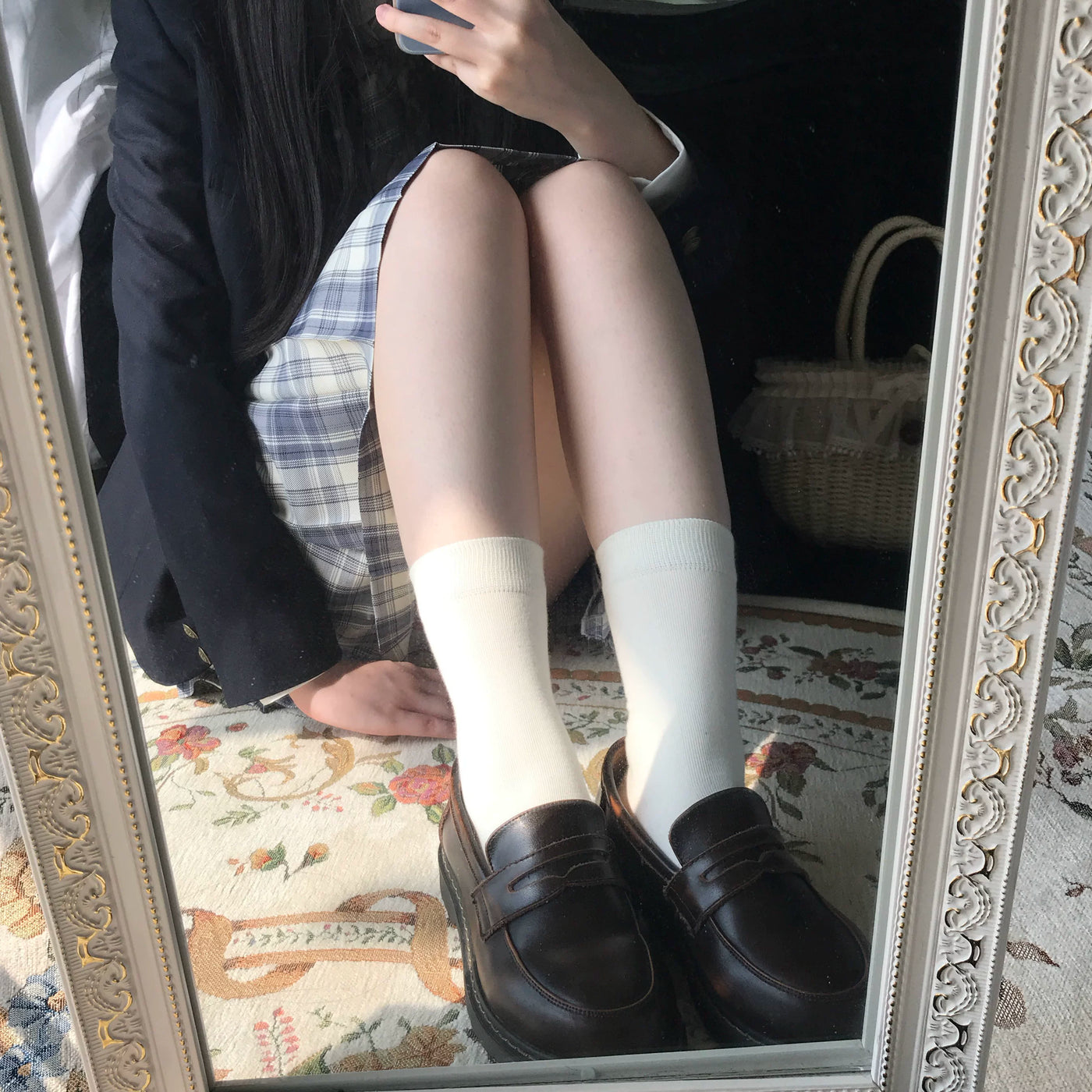 Chubby Bear Tales - Custard Bun - Two-Pair Ribbed Tube Socks in Multiple Lengths