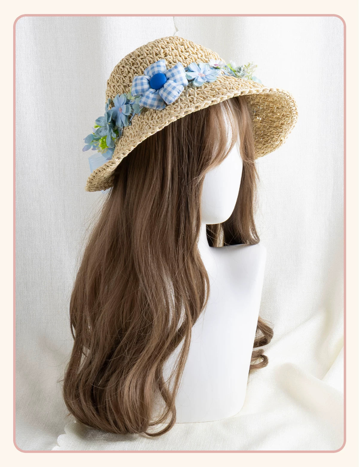 Stardust Rose - Floral Meadow - Woven Straw Sun Hat with Floral Trim