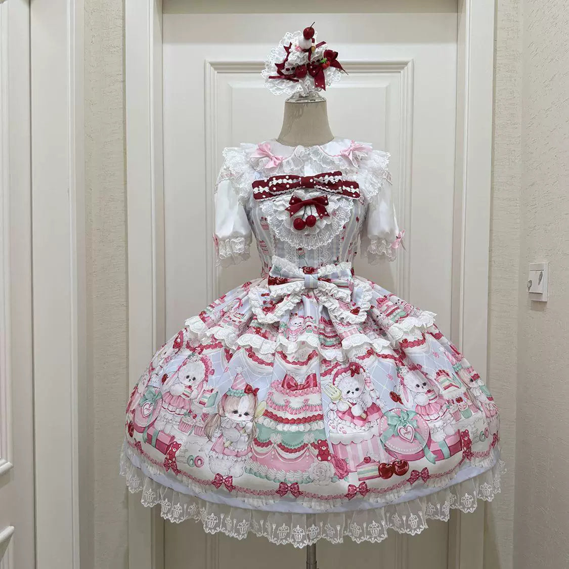 Sweetheart Dream Machine - Original Design - Red, Pink, Blue or Yellow JSK with Layered Lace