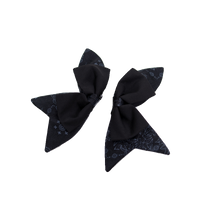 Dusk Prophecy - Coccyx - Lolita hair accessory with a printed bow - purple / a pair of side clips