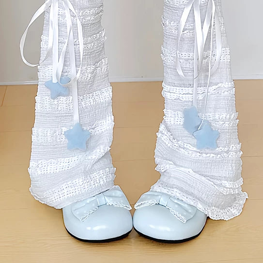 Handmade ribbon and lace Lolita leg warmers and socks - view 25