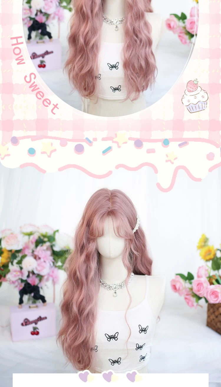 Dalao Home long curly Lolita wig in pink - additional view 3