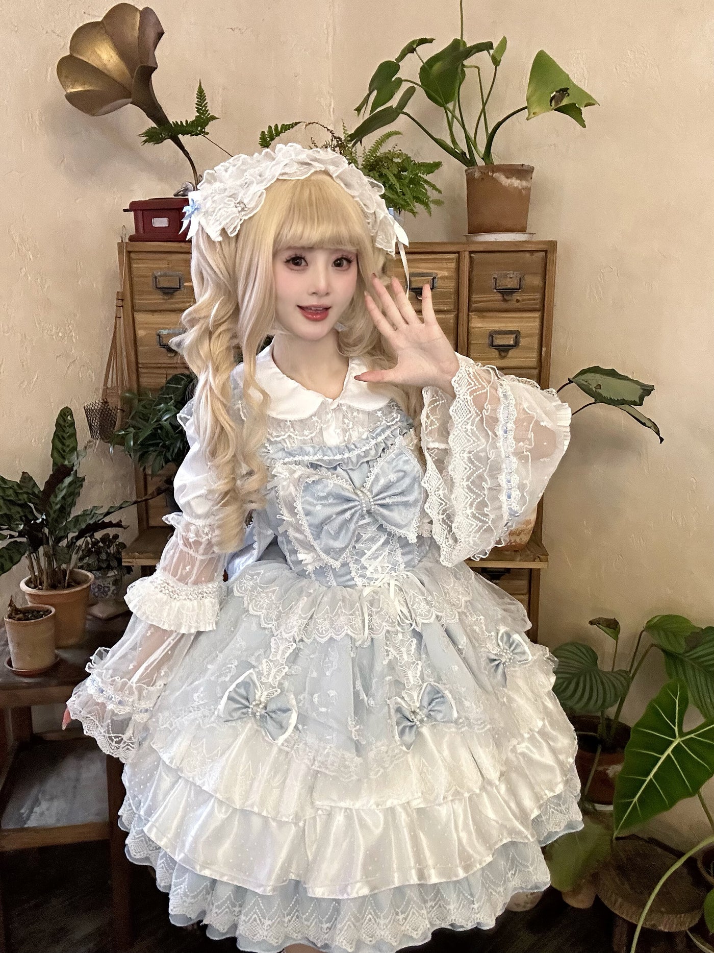 Hello Princess Lolita - Shaoyun Weiwei - Plus-Size Bridal-Style Lolita Dress with Layered Lace Skirt – detail view 10