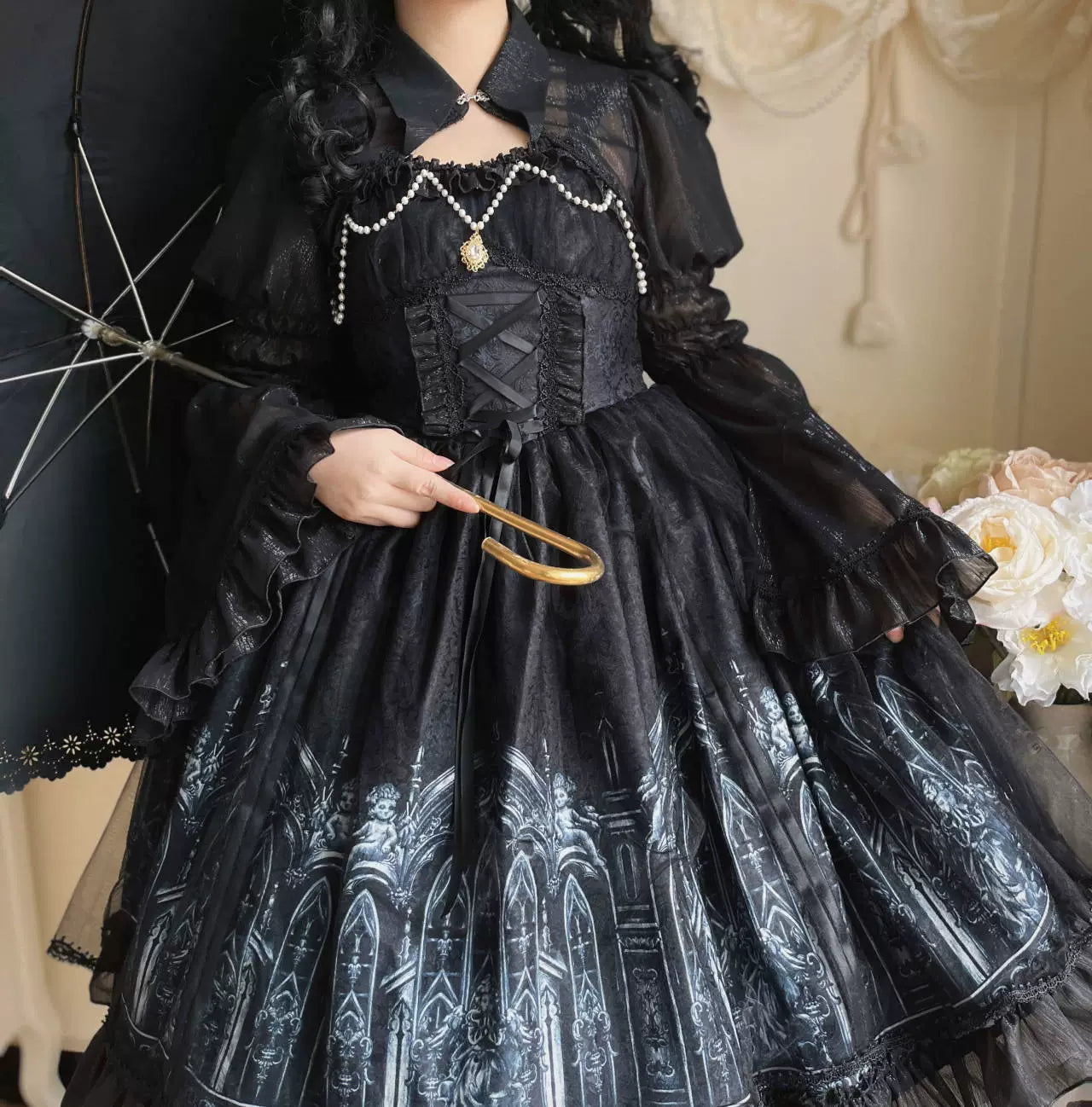 Sugar Girl - Silent Night Church - Gothic Lolita JSK Dress & Bolero, Church Print