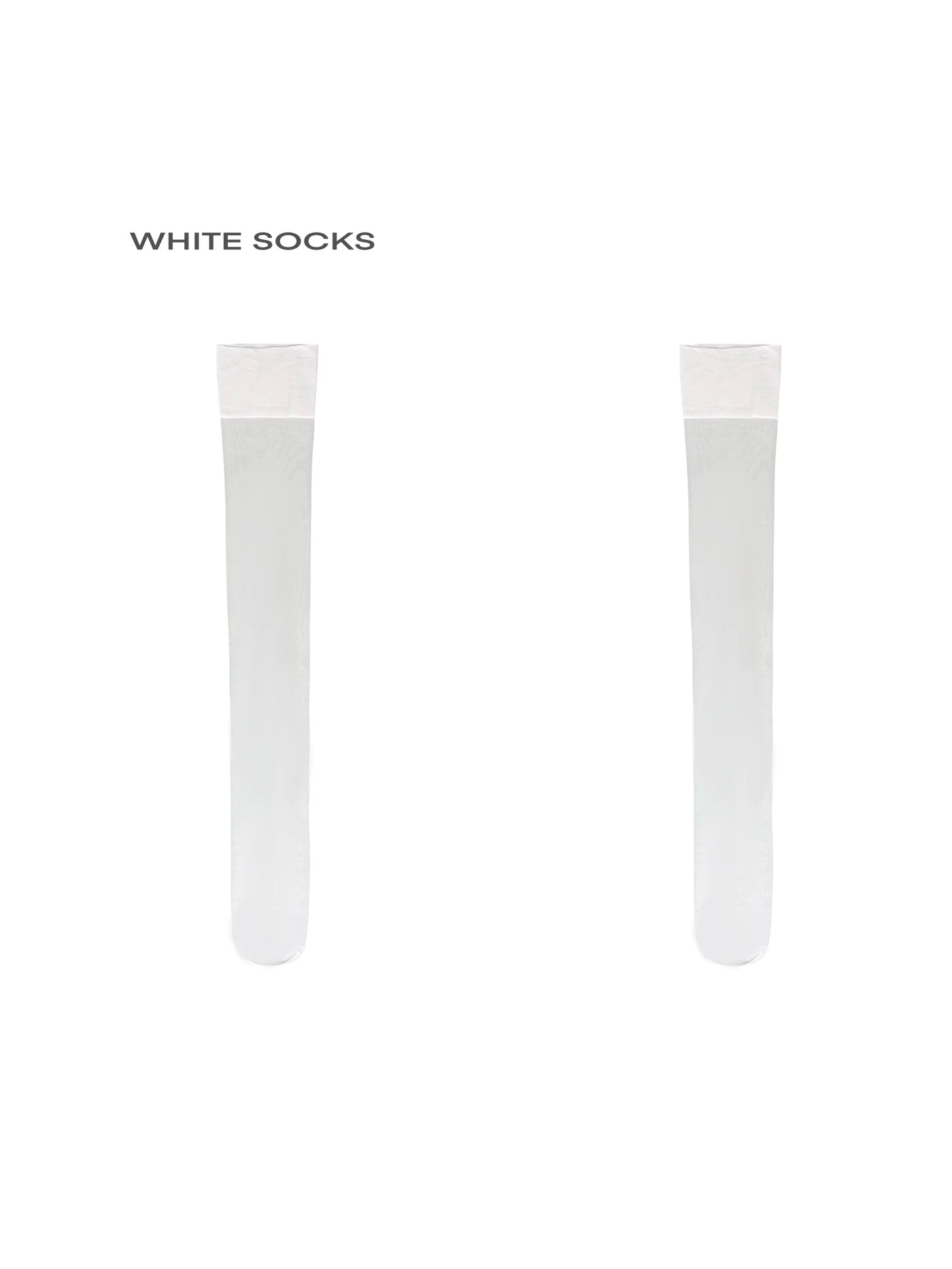 White Socks - Sheer Wide-Band - Thigh-high stockings with a wide top band
