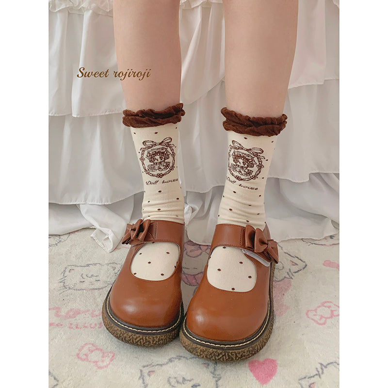 Roji Roji - Kawaii Cotton Lolita Socks Mid-calf - Socks Socks