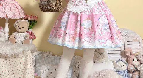 Sweetheart Dream Machine - Toy Room Print - Sleeveless OP Dress with Teddy-Bear Motifs