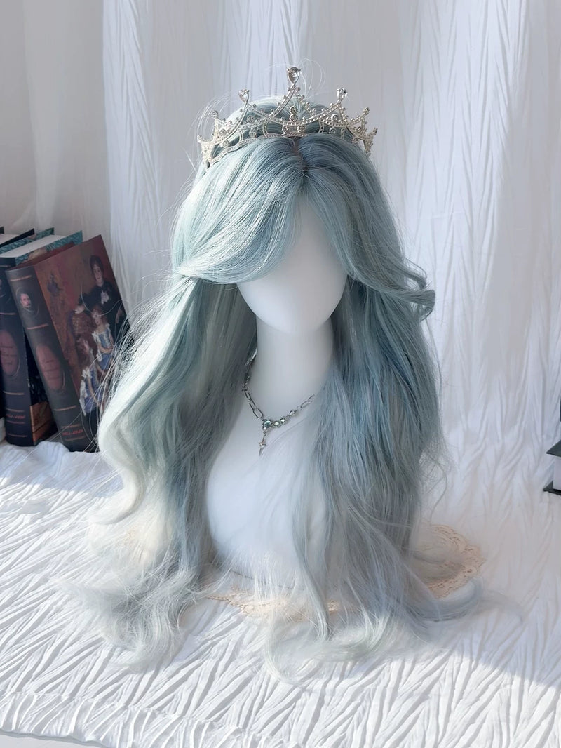 Kunkun Fish mint-blue gradient wavy wig - view 5