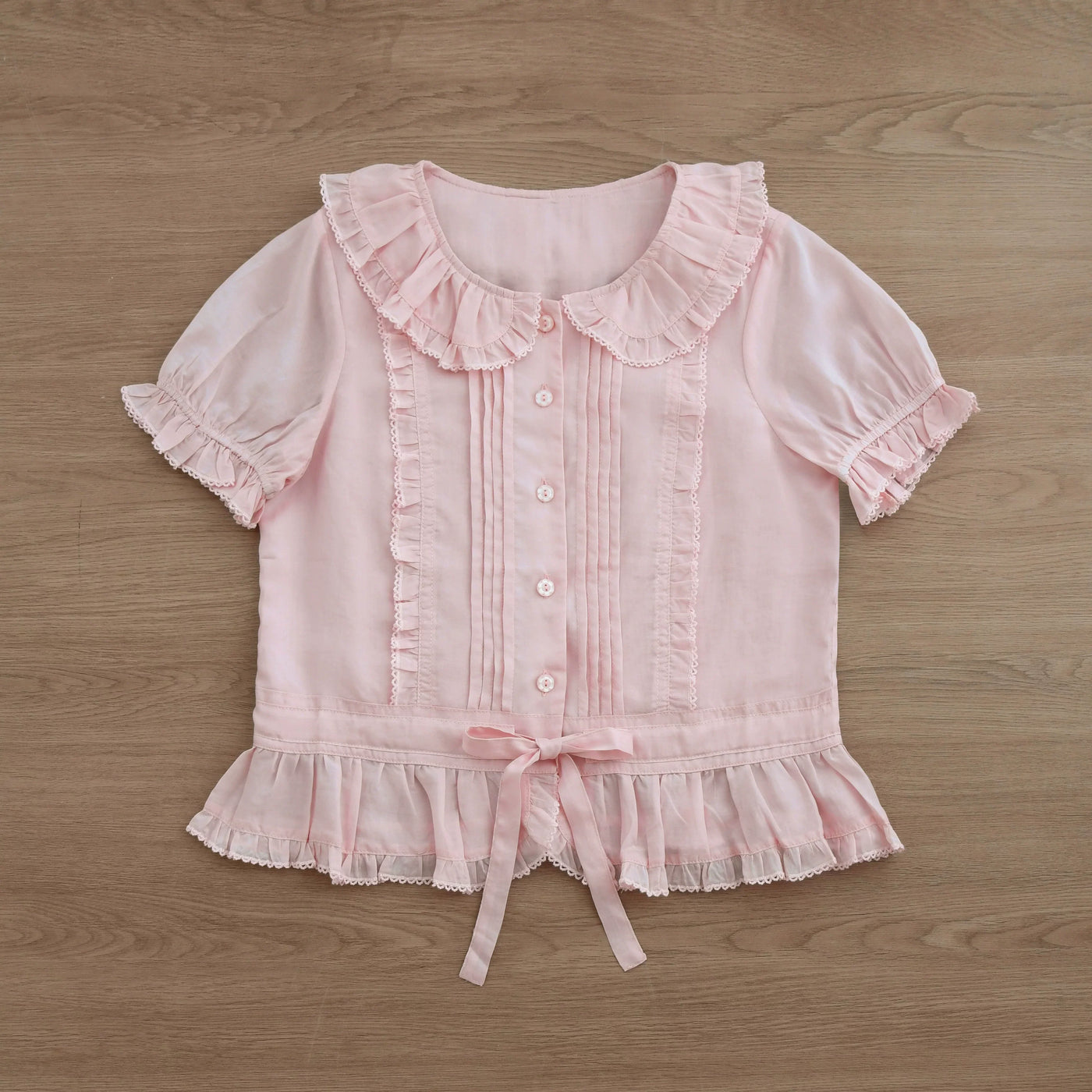 MIST - EverSpring - Sweet Lolita Shirt with a ruffled Peter Pan collar