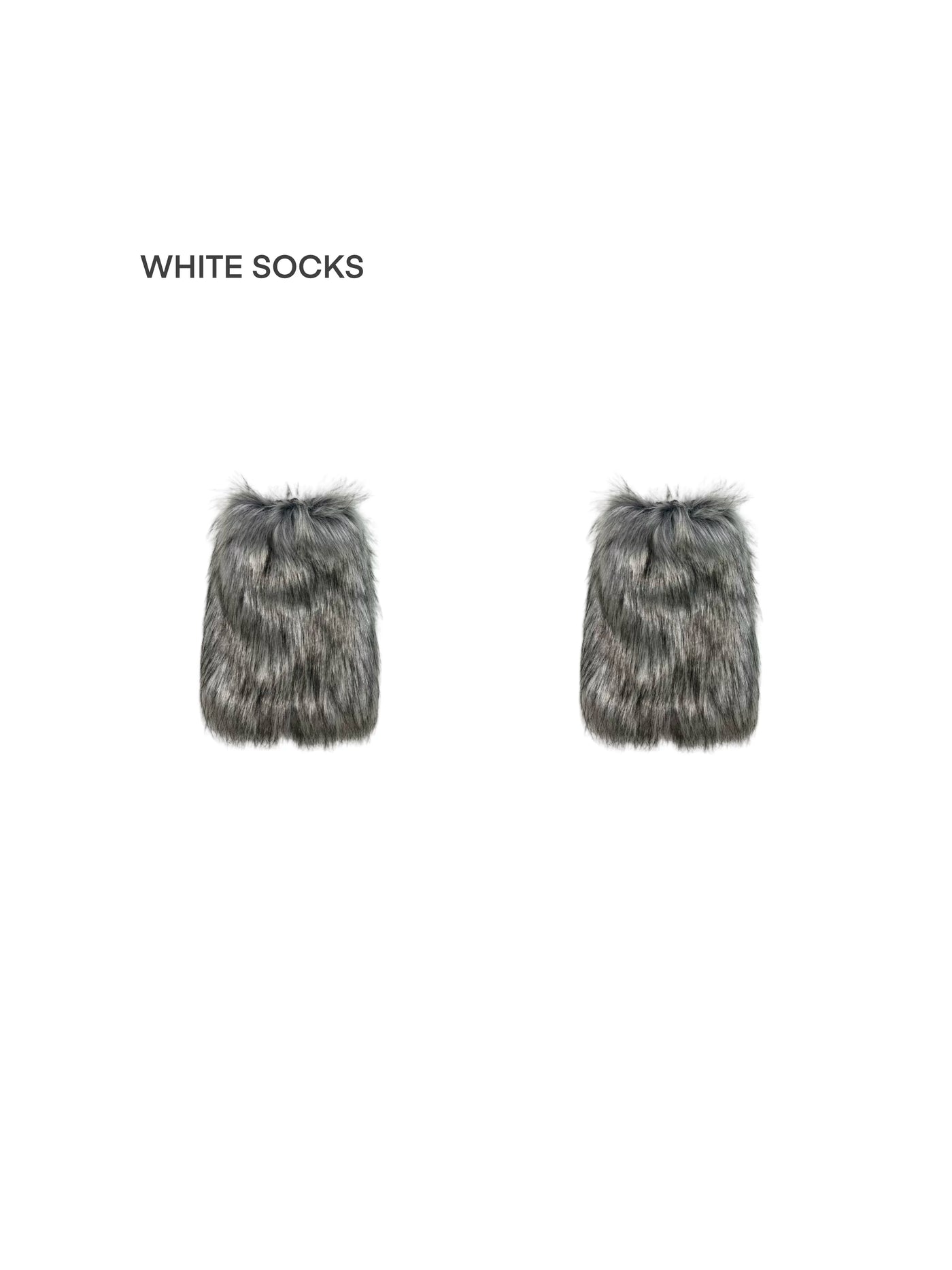 White Socks - Fuzzy Layered - Grey leg warmers with long and short length options