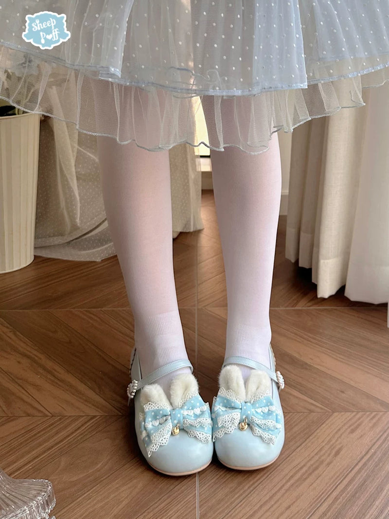 sheeppuff Polka Bunny Low-Heel Shoes