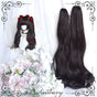 Natural black - long curly ponytails (ponytails only, pair)