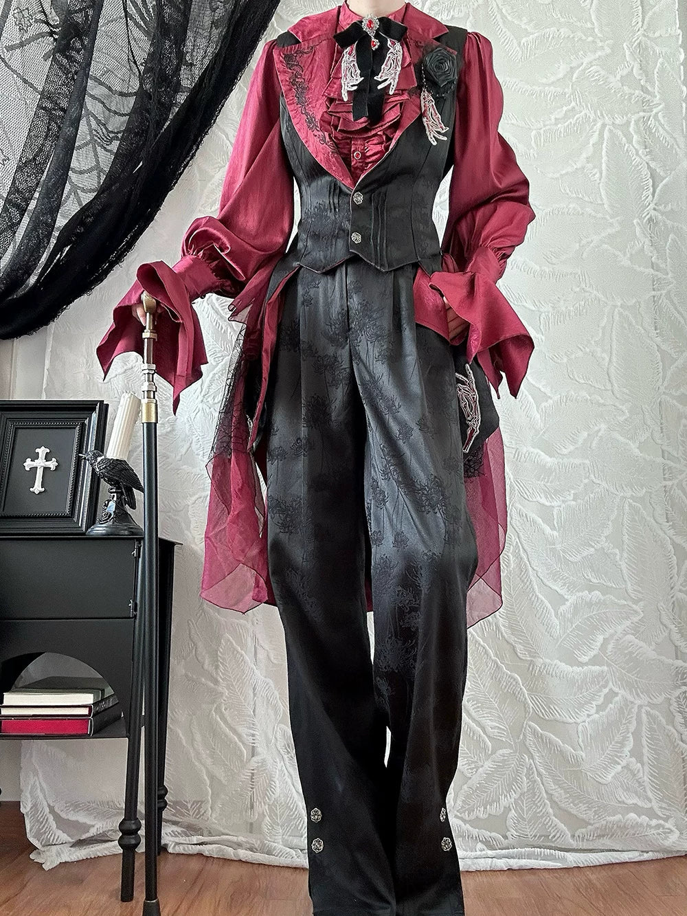 Miss Point - Moonnight Return - Ouji Lolita Jacquard Pants & Shorts, Side Pockets