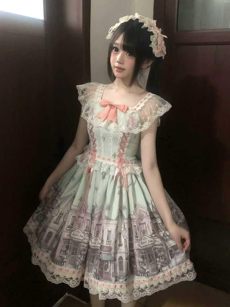 Star Fish - Old Alley Floral - Sweet Lolita Jumper Skirt