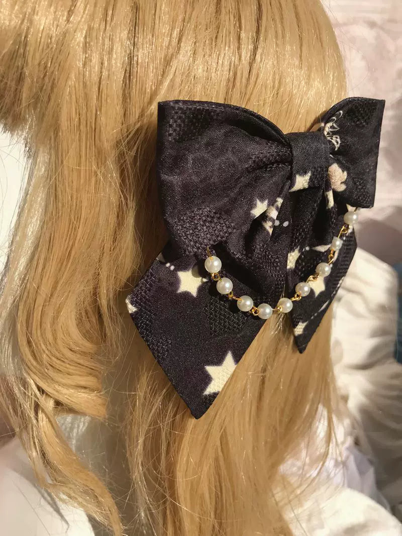 Yilia - Peacock Cross - Lace Headdress and Bow Clip