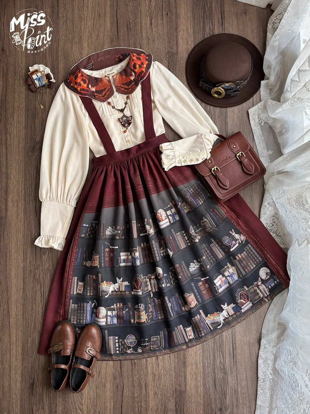 German Bookshelf - Classic Lolita SK, Detachable Suspenders (2XL L M S XL XS) 44026:791859
