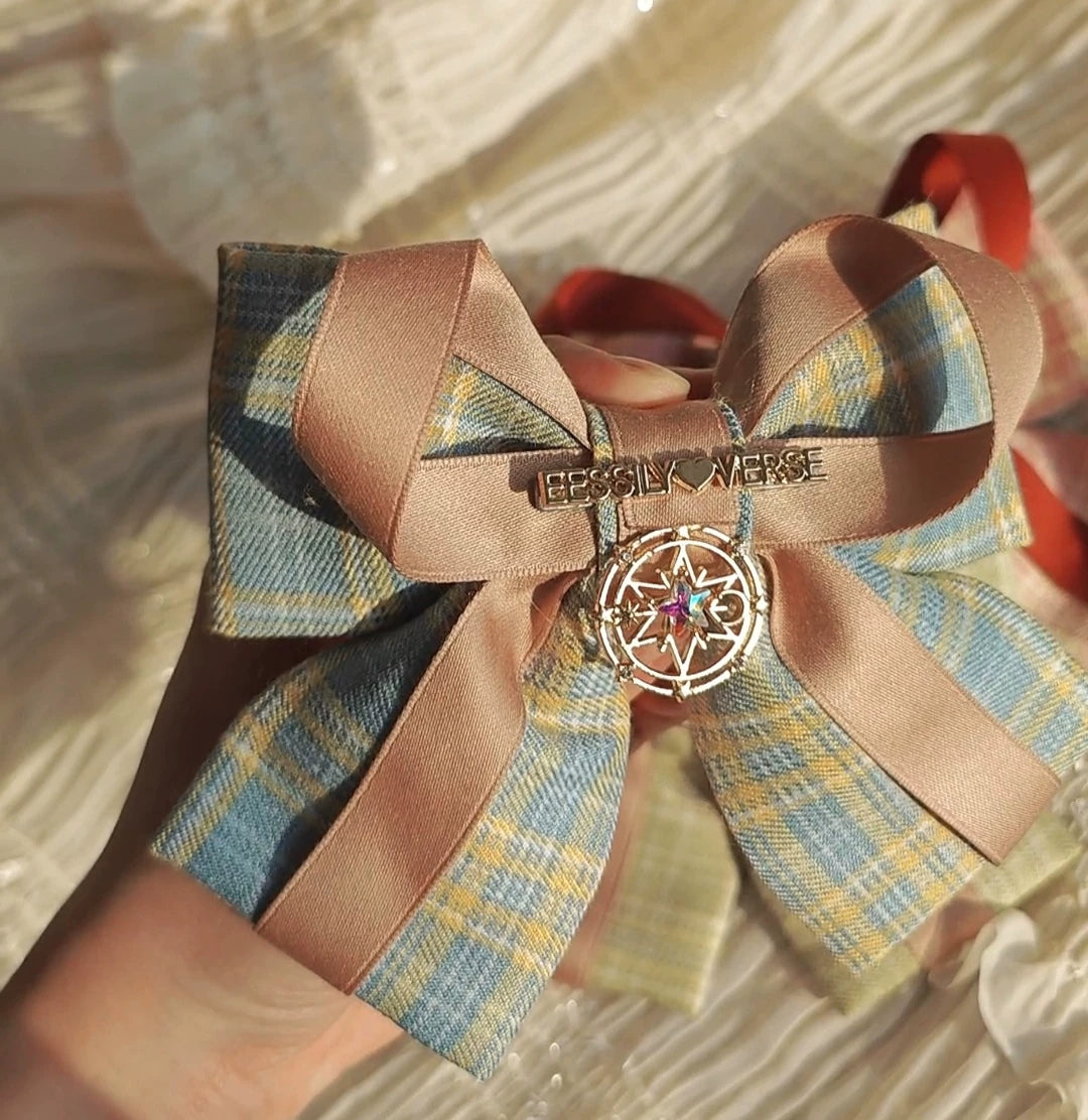 Grimm's Fairy Tale - Plaid Bow Hair Clips - detail view 5