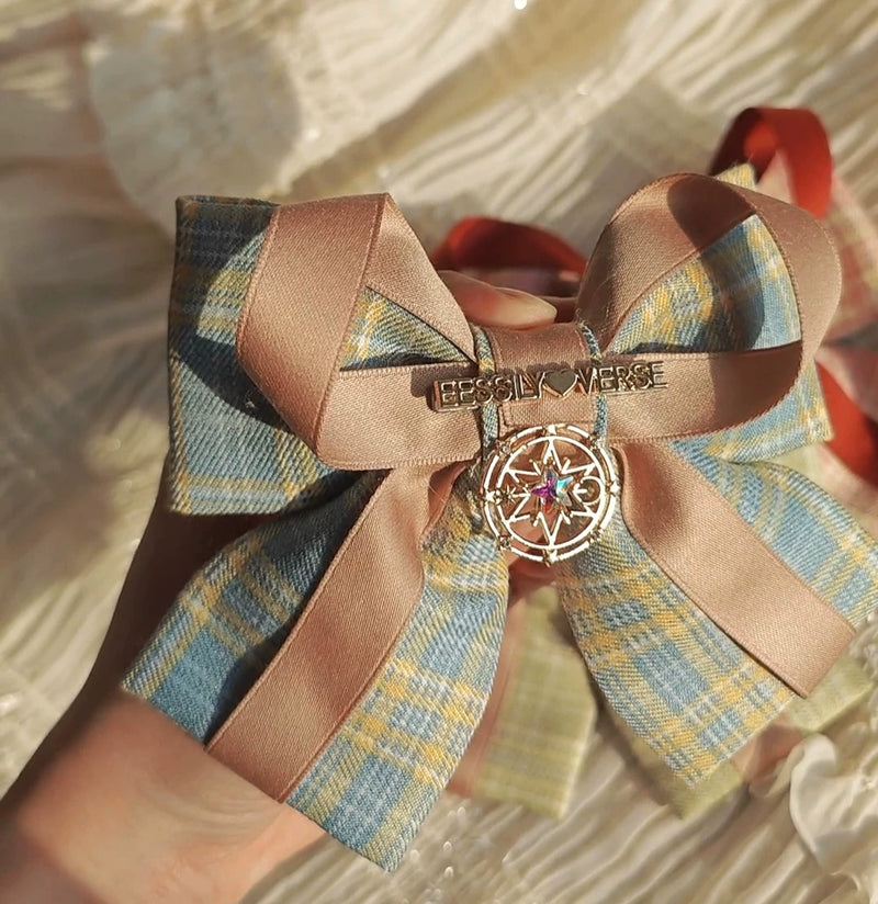 EESSILY - Grimm's Fairy Tale - Plaid Bow Hair Clips - detail view 5