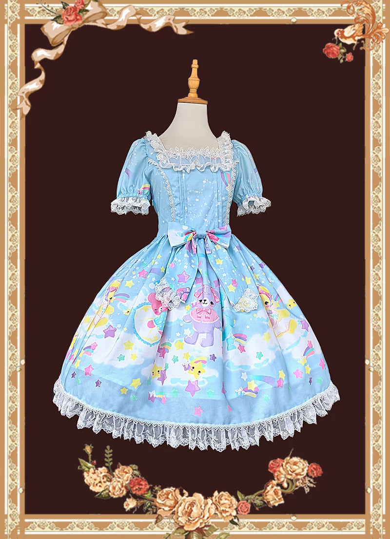 Infanta - Sleepy Bear - Printed Chiffon OP & JSK