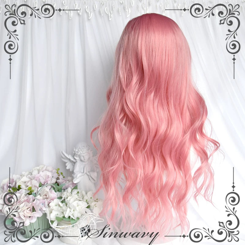 Peach pink curly Lolita wig - view 3