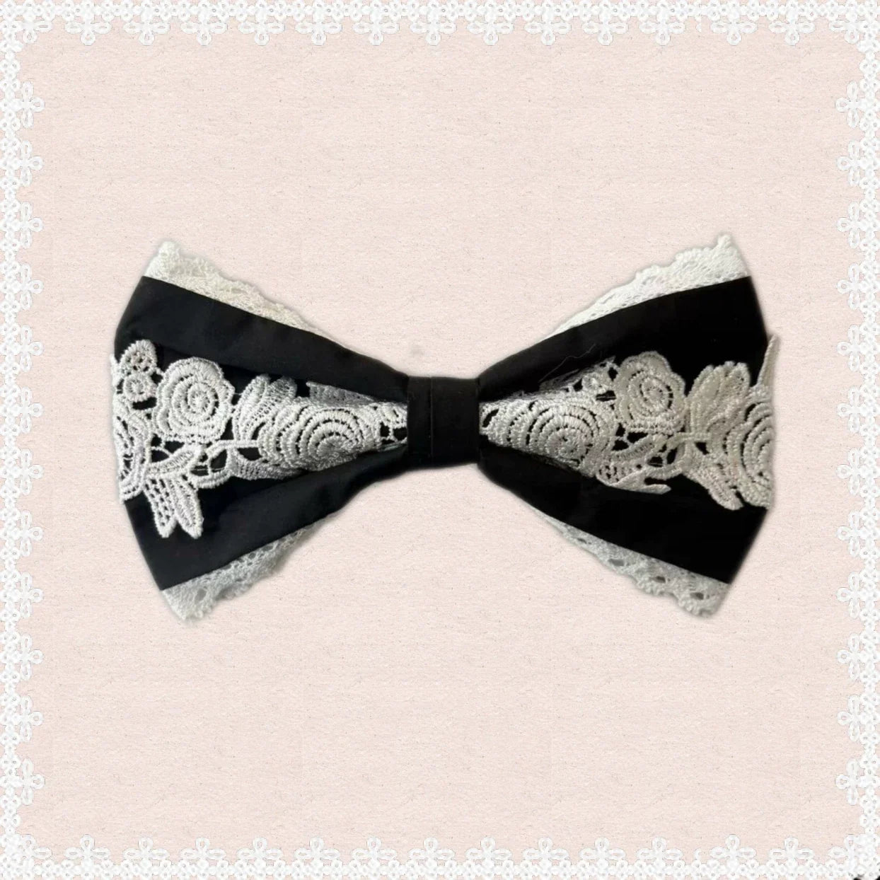 First Otome - Black Old School Lolita OP Dress, Lace Details One Hairclip Only (one size / choose M) S