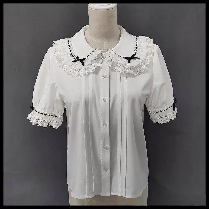 Sweetheart Dream Machine - Vintage Doll - Short-Sleeve Blouse with Lace Doll Collar
