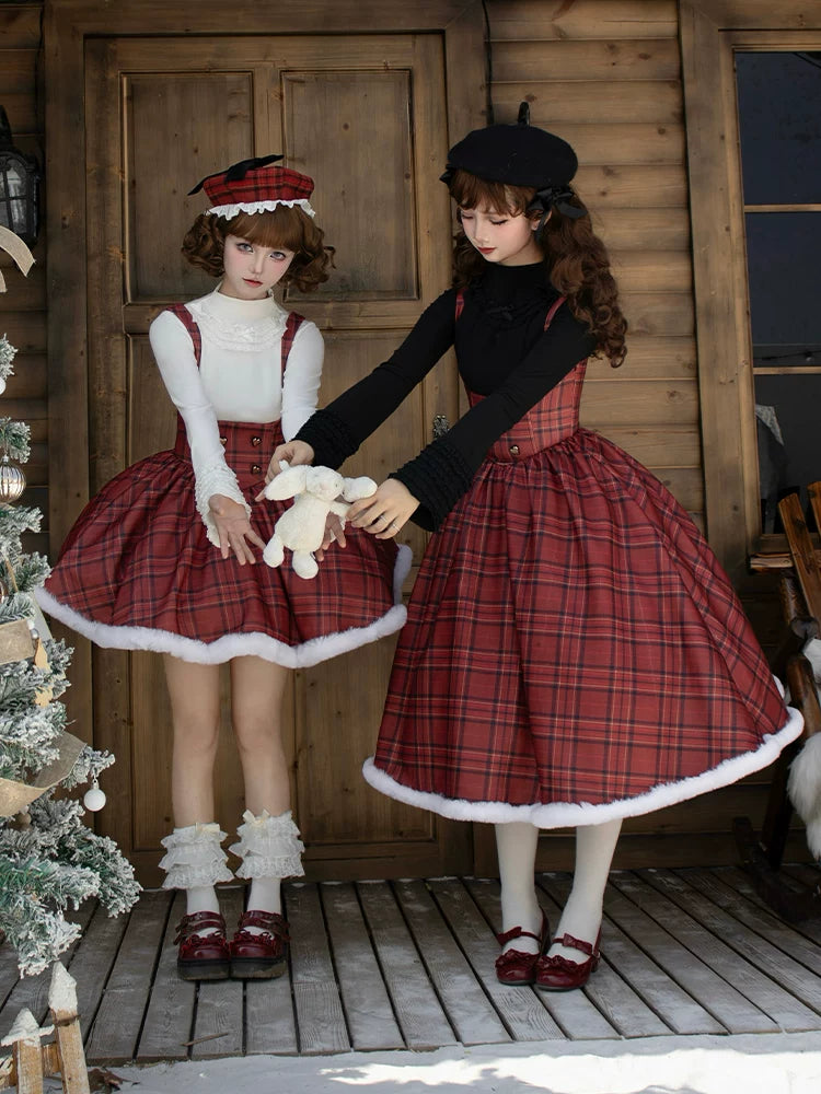 With PUJI - Wish Date - Twins Lolita Fishbone Bust-supporting JSK Winter Scarf-Cape detail view 3