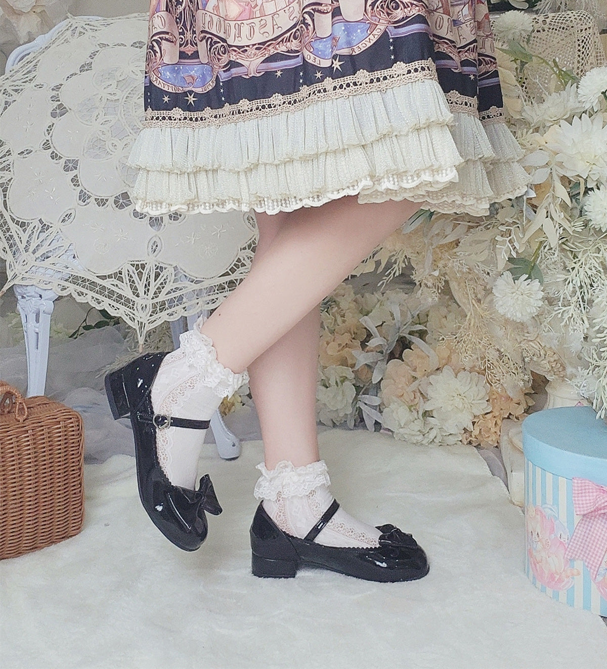 Sosic - Kawaii Lolita Bow Falt Shoes - Shoes