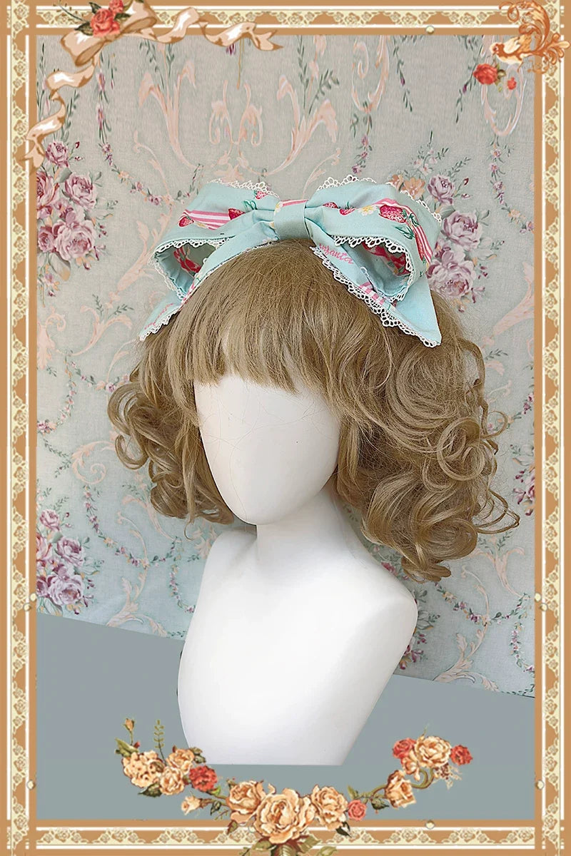 Strawberry Chef - Printed Old School Lolita Dress, Detachable Bows