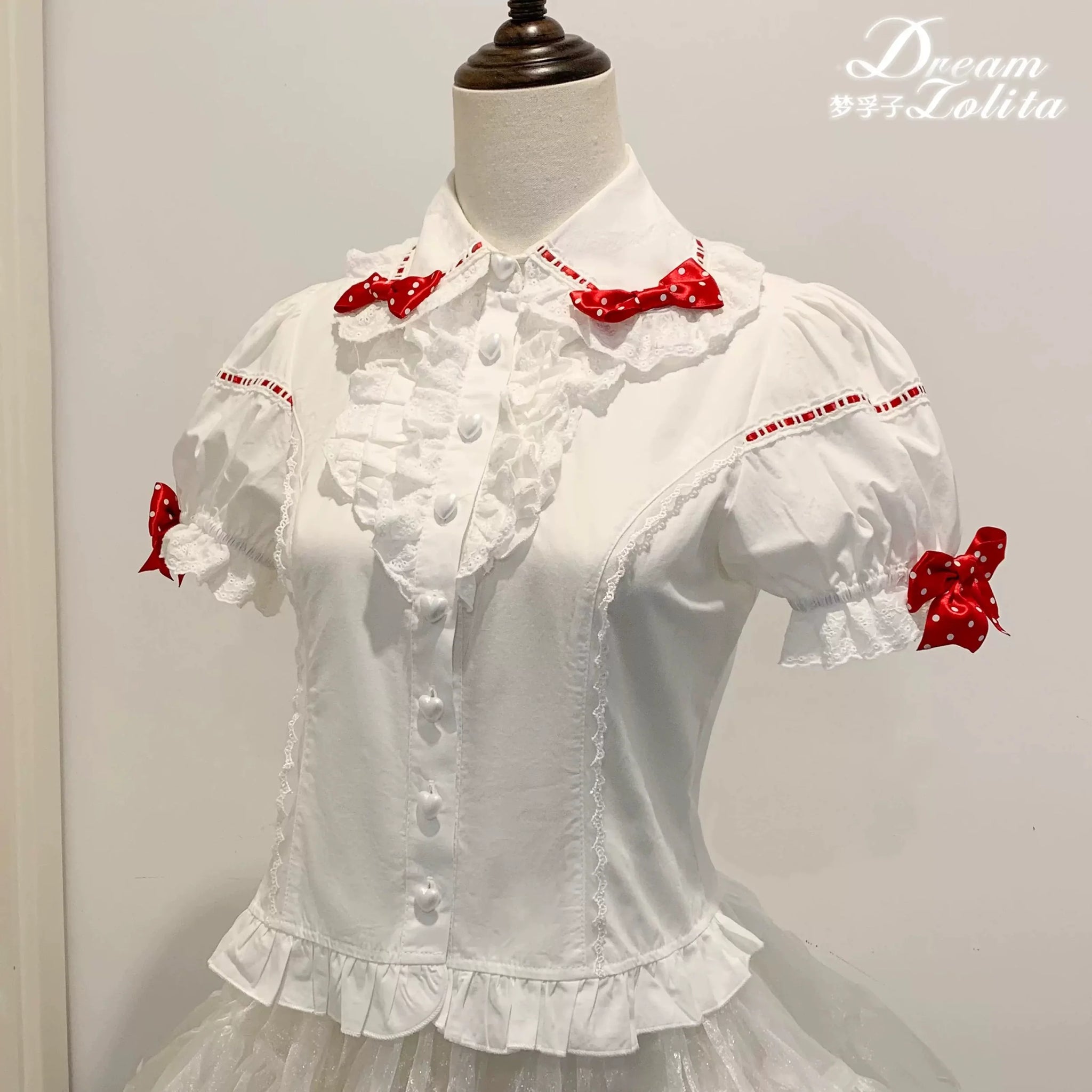 Mengfuzi - Strawberry Pear - official Lolita shirt/removable sleeve