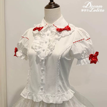 Mengfuzi - Strawberry Pear - official Lolita shirt/removable sleeve